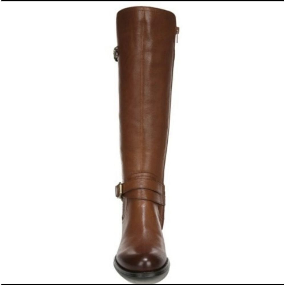 Naturalizer Brown leather low heel Boots w buckle top&ankle sz 6M inside zipper - Picture 2 of 15